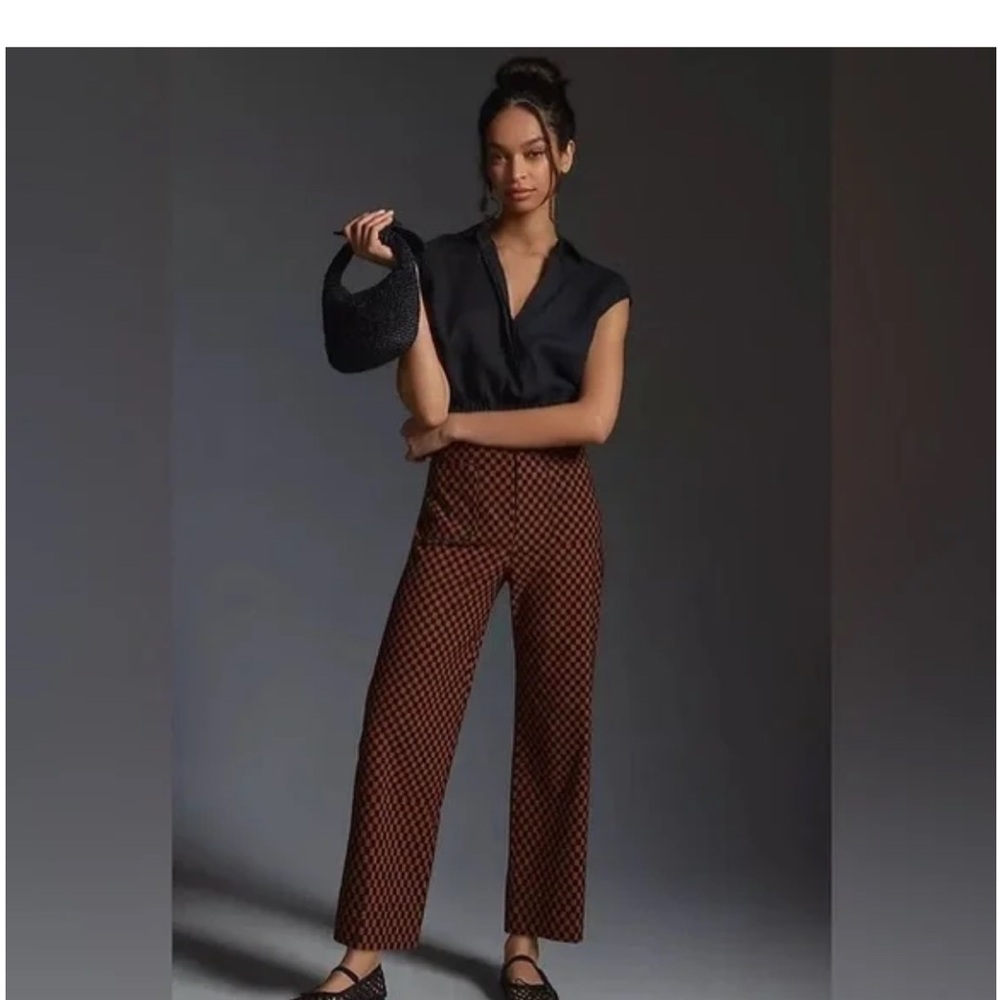 Anthropologie Checkered Cropped Colette Pant